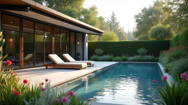 Transformez votre jardin avec une piscine coque moderne et volet immergé